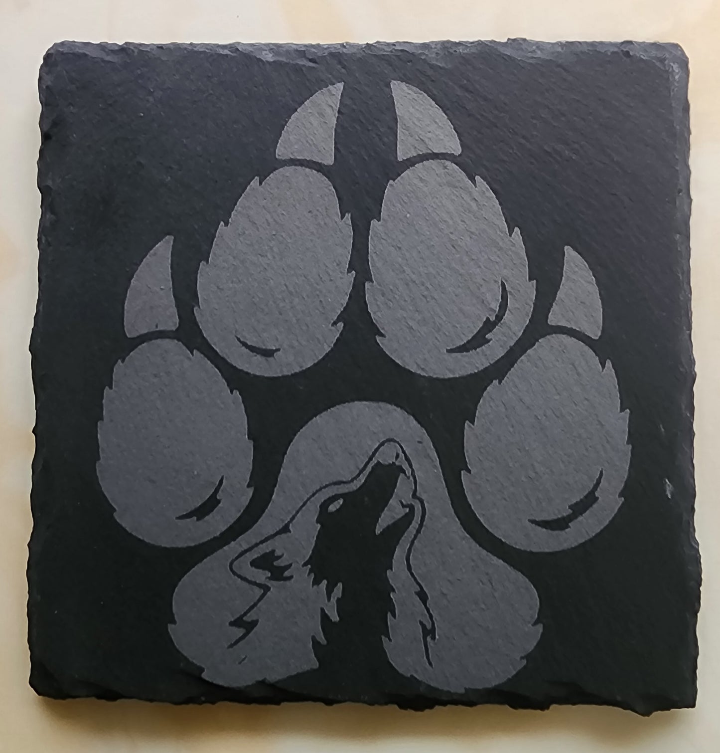 Wolf Paw Slate Coasters